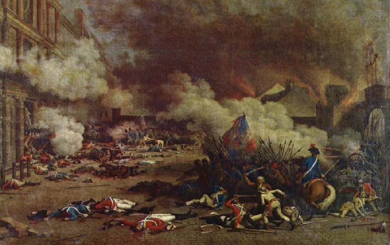 unknow artist Da the avslojades ,att king had consort with France enemies charge a rebellion crowd the 10 august Tuilerierna china oil painting image